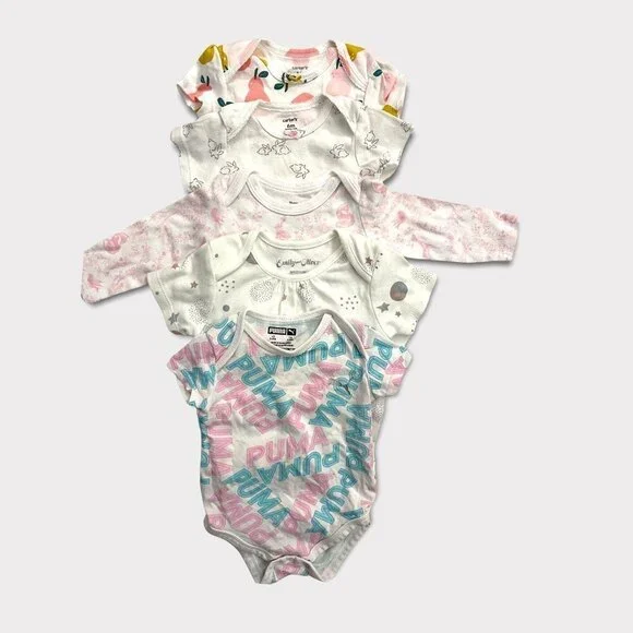 Baby Girls 3-6 Month Onsies Bodysuits Lot of 5 - Picture 8 of 9